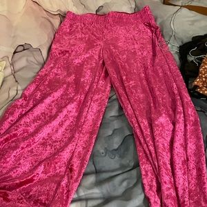 Hot pink velvet pants; never worn. Comfy, fancy, flattering
